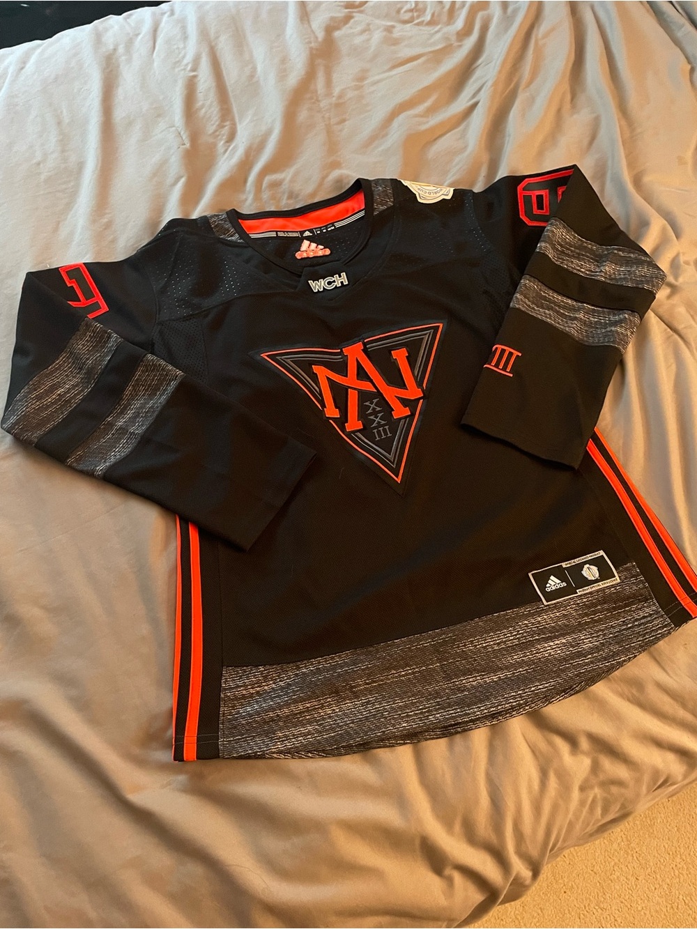 NHL Kids Black and Orange Hockey Jersey with WCH Crest